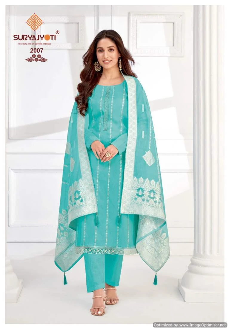 Suryajyoti Khanak Advance Vol 2 Jaam Satin Wholesale Fancy Salwar Suit Catalog — Wholesale Salwar Suits, MPA wholesale from Surat - Gallery Image 2